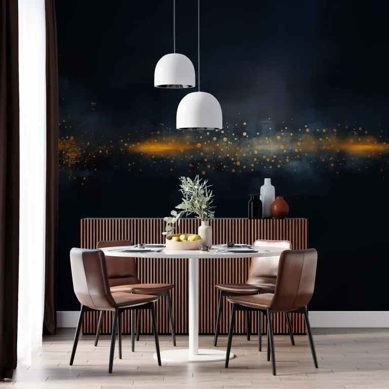 Golden Sparkles on Dark Background Wallpaper - Elegant and Luxurious Wall Design for Living Rooms or Offices
