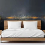 Golden Sparkles on Dark Background Wallpaper - Elegant and Luxurious Wall Design for Living Rooms or Offices