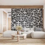 Abstract Eyes Pattern Wallpaper - Unique and Artistic Wall Design for Living Rooms or Offices