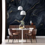Elegant Black and Gold Marble Abstract - Luxurious Fluid 3D Design for Modern Art Enthusiasts