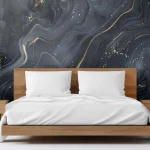 Elegant Black and Gold Marble Abstract - Luxurious Fluid 3D Design for Modern Art Enthusiasts