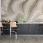 Neutral Wavy Abstract Design Wallpaper - Modern and Minimalist Wall Decor Perfect for Living Rooms, Bedrooms, Offices, or Study Rooms