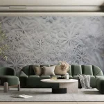 Intricate Snowflake Pattern Wallpaper - Elegant and Winter-Themed Wall Decor for Living Rooms, Bedrooms, or Offices