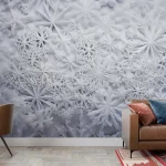 Intricate Snowflake Pattern Wallpaper - Elegant and Winter-Themed Wall Decor for Living Rooms, Bedrooms, or Offices