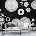 Modern Circular Pattern Wallpaper - Bold and Geometric Wall Design for Living Rooms, Bedrooms, or Offices