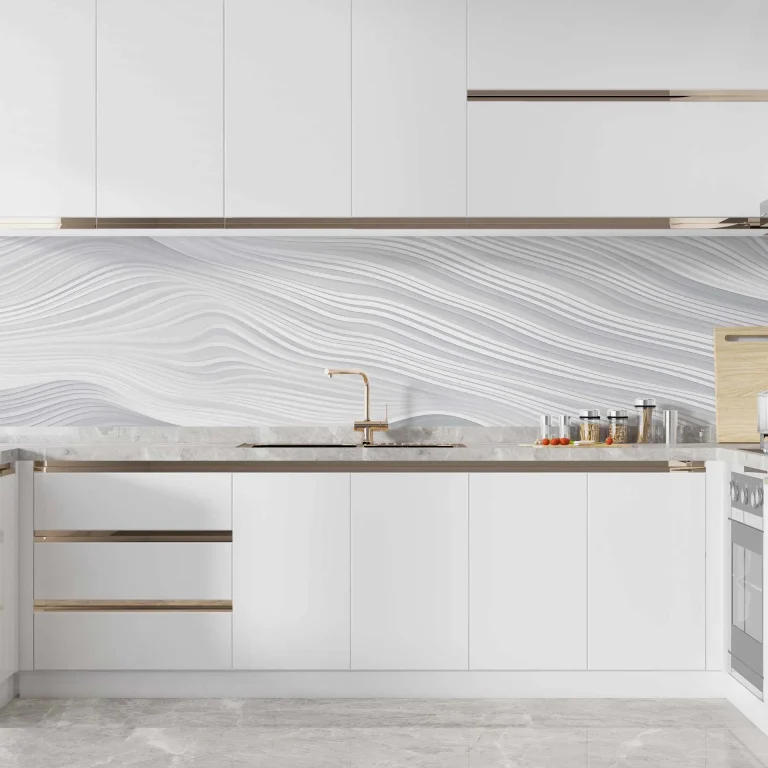 Minimalist Wave-Like 3D Abstract Pattern in White - Modern Interior Wall Art for Elegant and Sleek Spaces