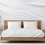 Minimalist Wave-Like 3D Abstract Pattern in White - Modern Interior Wall Art for Elegant and Sleek Spaces