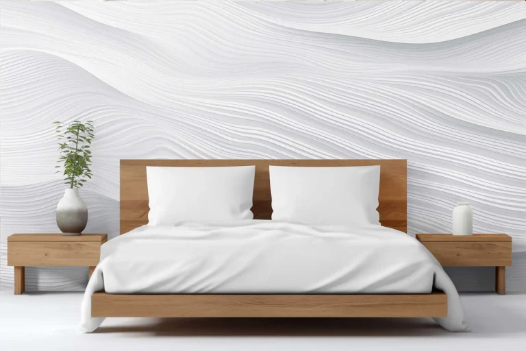 Minimalist Wave-Like 3D Abstract Pattern in White - Modern Interior Wall Art for Elegant and Sleek Spaces