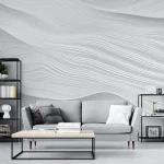 Minimalist Wave-Like 3D Abstract Pattern in White - Modern Interior Wall Art for Elegant and Sleek Spaces