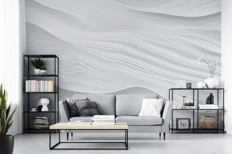 Minimalist Wave-Like 3D Abstract Pattern in White - Modern Interior Wall Art for Elegant and Sleek Spaces