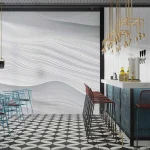 Minimalist Wave-Like 3D Abstract Pattern in White - Modern Interior Wall Art for Elegant and Sleek Spaces