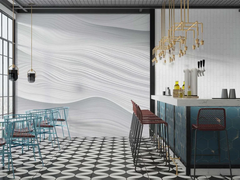 Minimalist Wave-Like 3D Abstract Pattern in White - Modern Interior Wall Art for Elegant and Sleek Spaces