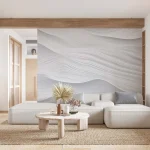 Minimalist Wave-Like 3D Abstract Pattern in White - Modern Interior Wall Art for Elegant and Sleek Spaces