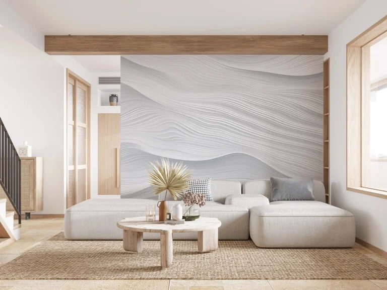 Minimalist Wave-Like 3D Abstract Pattern in White - Modern Interior Wall Art for Elegant and Sleek Spaces