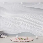 Minimalist Wave-Like 3D Abstract Pattern in White - Modern Interior Wall Art for Elegant and Sleek Spaces