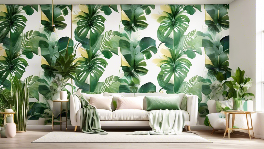 botanical wallpaper, plant-themed decor, interior wallpaper trends 2024